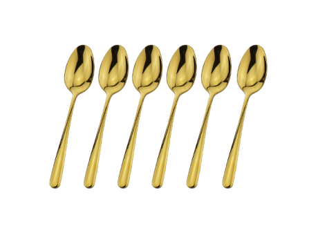 CUCHARA DE MESA DORADO INOX 6 PIEZAS F-3103-DO