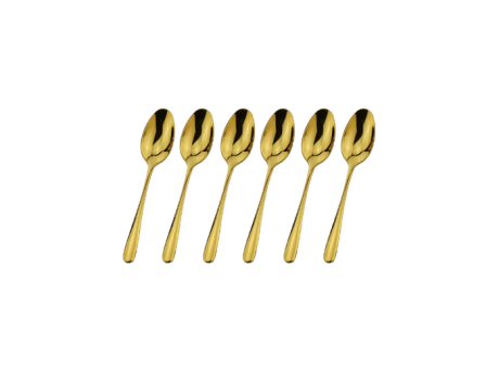 CUCHARITA DE MESA DORADO INOX 6 PIEZAS F-3105-X