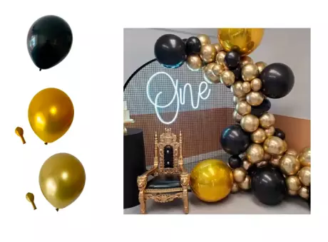 Imagen miniatura de CADENA GLOBO DORADO/NEGRO CMO2829
