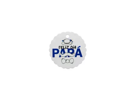 ETIQUETA FELIZ DIA PAPA 10P (6.5CM) BLANCO