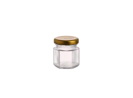 FRASCO MINI HEXAGONAL 40ML VIDRIO