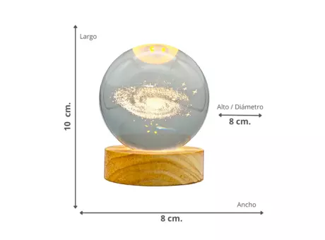 Imagen miniatura de BOLA DE CRISTAL 3D CON LED E-6279-8 SLR