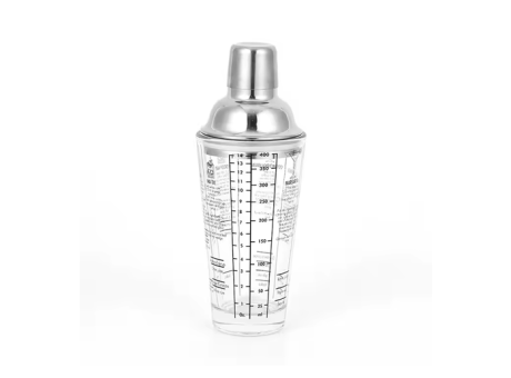 COCTELERA MEDIDORA VIDRIO Y METAL E-TJQ-400ML SLR
