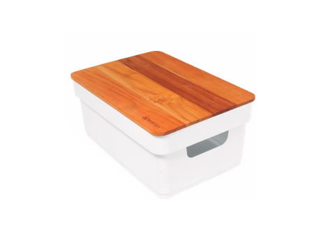 CAJA PLANA CON TAPA DE TECA - BLANCO 3,75L 502.006.M02 NITRON