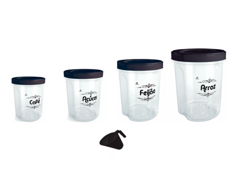 Imagen de KIT DE RECIPIENTES ACOPLADAS DE 5 PIEZAS - NEGRO 293.006.003 NITRON