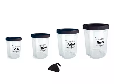 Imagen miniatura de KIT DE RECIPIENTES ACOPLADAS DE 5 PIEZAS - NEGRO 293.006.003 NITRON
