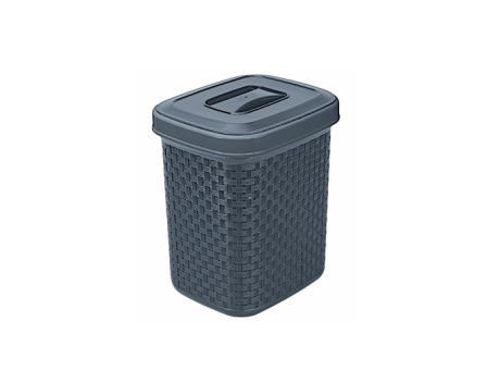 PAPELERA DE RATÁN CON TAPA - PLOMO 4,5 L 455.012.086 NITRON