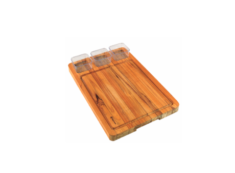 TABLA PREMIUM DE SERVIR DE TECA CON 3 RECIPIENTES 690.004.M00 NITRON