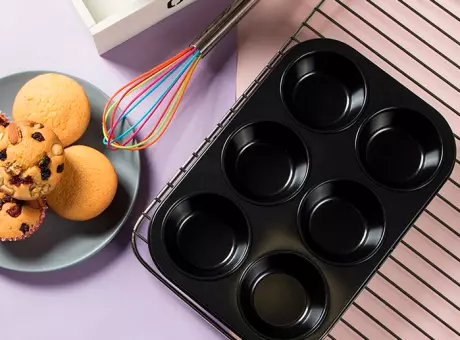 Imagen miniatura de MOLDE CUP CAKE 6 AGUJEROS F-2735-6