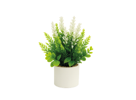 FLOR ARTIFICIAL CON MACETA (20X20CM) BLANCO