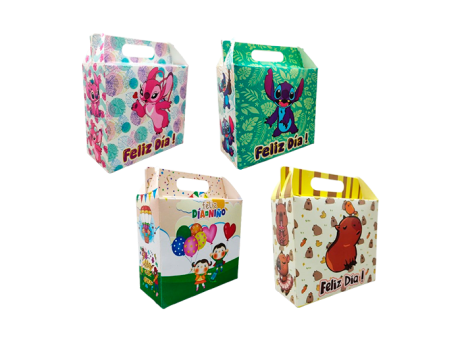 CAJA FELIZ DIA DEL NIÑO  DISEÑOS VARIOS 19X17X8.5