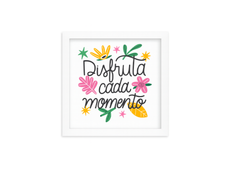 PORTA RETRATO DISFRUTA CADA MOMENTO (25X25X2CM) BLANCO