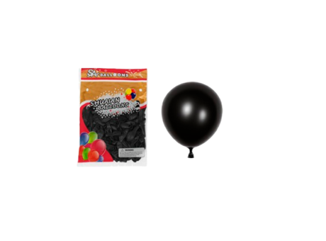 GLOBOS METALIZADO N10 NEGRO 50 PZS A-JS-10X