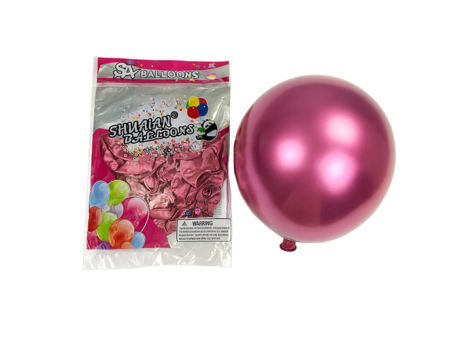 GLOBOS METALIZADO N10 ROSA 50 PZS A-JS-10X