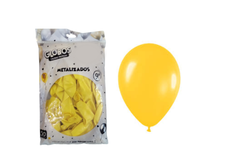 GLOBO MDC METAL AMARILLO 9\" CM03626 X50