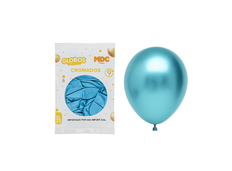 GLOBO MDC CROMADO 9\" CELESTE #18 A1878 X25