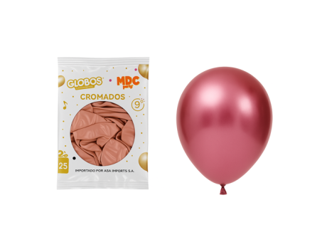 GLOBO MDC CROMADO 9\" ROSADO #6 A1878 X25