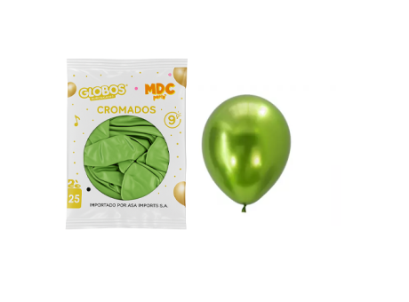 GLOBO MDC CROMADO 9\" VERDE M #13 A1878 X25