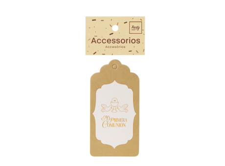 ETIQUETA MI PRIMERA COMUNION 10P (5X10CM) DORADO/BLANCO