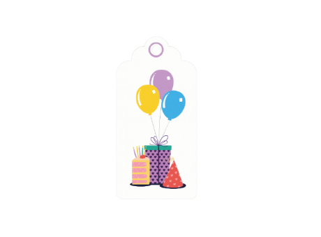 ETIQUETA GLOBOS DE CUMPLEAÃOS 10P (5X10CM) BLANCO