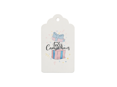 ETIQUETA FELIZ CUMPLEAÃOS 10P (5X10CM) BLANCO