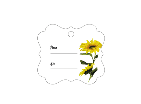 ETIQUETA PARA/DE GIRASOLES CUADRADO 10P (6X6.5CM) BLANCO