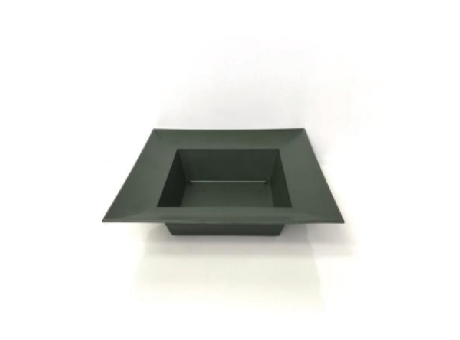MACETA CUADRADA PARA FLORES (18X18CM) VERDE