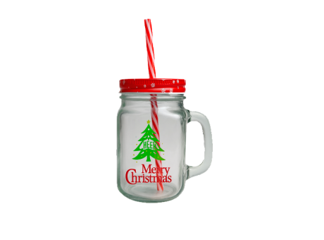 VASO VIDRO C/ PAJITA NAVIDADA5-214