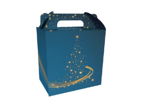 CAJA CANASTA NAVIDAD GG 31015 ROJO ARBOL FELICES FIESTAS GG