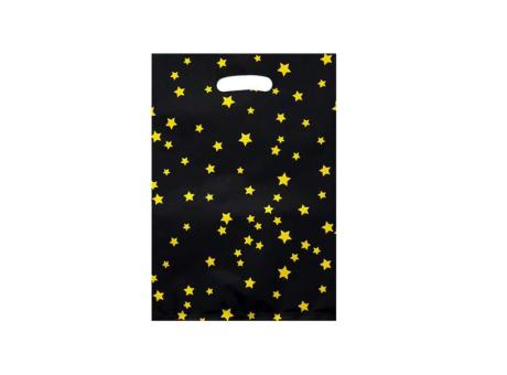 BOLSA METALIZADO ESTRELLA 10P (17X25) DORADO/NEGRO