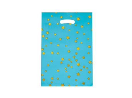 BOLSA METALIZADO ESTRELLA 10P (17X25) DORADO/CELESTE