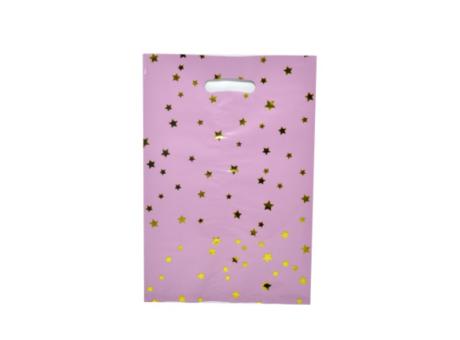 BOLSA METALIZADO ESTRELLA 10P (17X25) DORADO/ROSADO