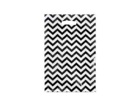 BOLSA METALIZADO ZIGZAG 10P (17X25) BLANCO/NEGRO