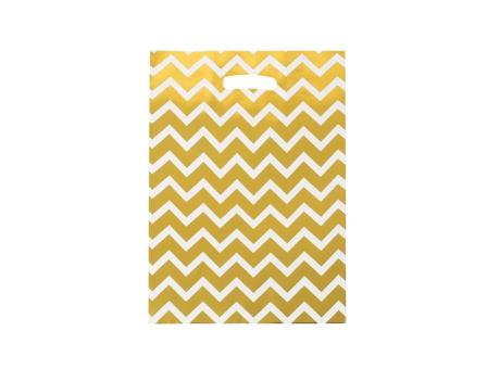 BOLSA METALIZADO ZIGZAG 10P (17X25) BLANCO/DORADO