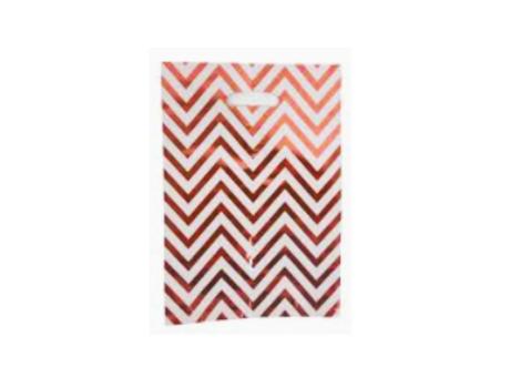 BOLSA METALIZADO ZIGZAG 10P (17X25) BLANCO/ROJO