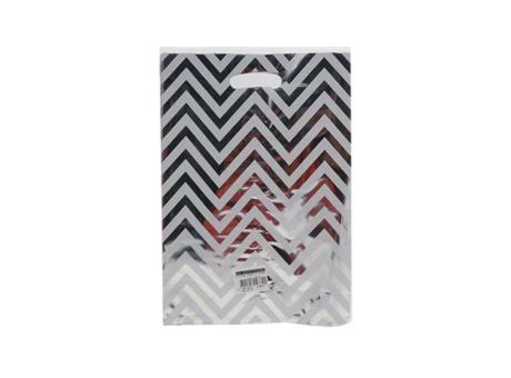 BOLSA METALIZADO ZIGZAG 10P (17X25) BLANCO/PLATA