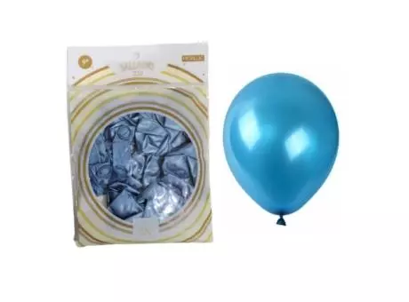 GLOBOS LATEX Nro.9 METALIZADO 25P CELESTE
