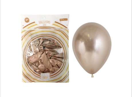 GLOBOS LATEX Nro.9 METALIZADO 25P CHAMPAGNE