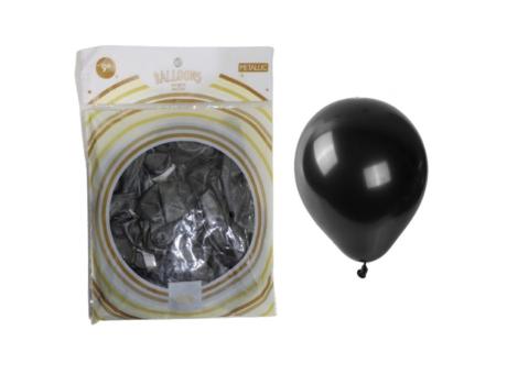 GLOBOS LATEX Nro.9 METALIZADO 25P NEGRO