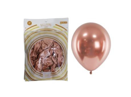 GLOBOS LATEX Nro.9 METALIZADO 25P ROSA DORADO