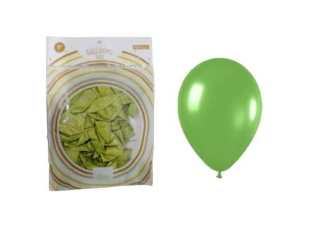 GLOBOS LATEX Nro.9 METALIZADO 25P VERDE LIMON