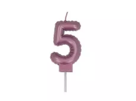 VELA CUMPLEANOS GLOBO METALIZADA ROSE 5