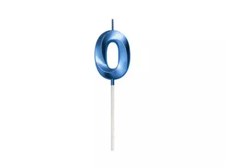 VELA CUMPLEANOS DIAMANTE METALIZADA AZUL 0