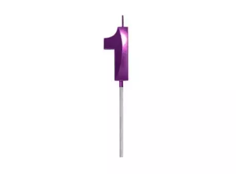 Imagen miniatura de VELA CUMPLEANOS DIAMANTE METALIZADA ROSA 1