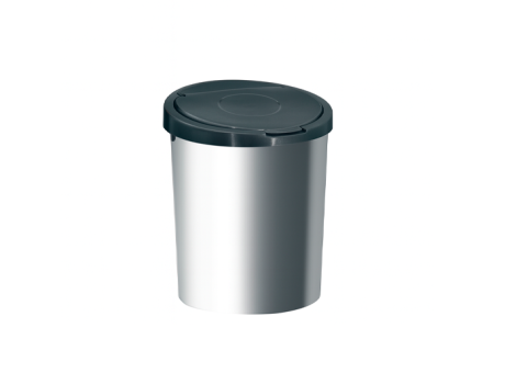 BASURERO 8 L CON TAPA CLICK LABEL PLATA R. 393 PLASNEW