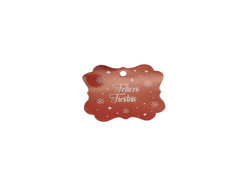 ETIQUETA FELICES FIESTAS CUADRADO 10P (6X6.5CM) ROJO