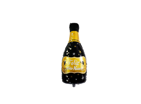 GLOBO BOTELLA FELIZ AÑO NUEVO (49X98CM) DORADO
