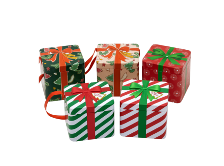 LATA DE REGALO NAVIDEÑO CON COLGADOR (6.5X6CM) MIX