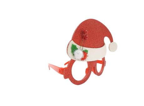 LENTE PLASTICO GORRA NAVIDEÑA ROJO