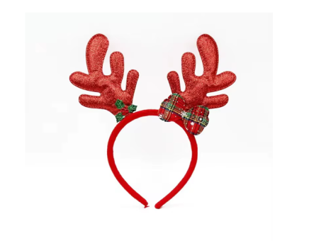 VINCHA CUERNO RENO BRILLOSO ROJO/VERDE